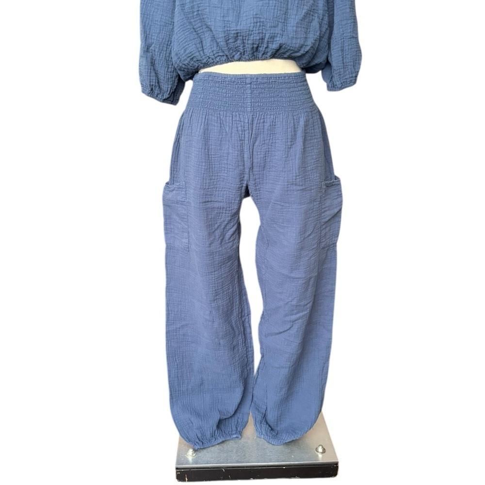 Bobi Los Angeles Ren Top & Cinched Pants in Coast Blue Small - Picture 7 of 12